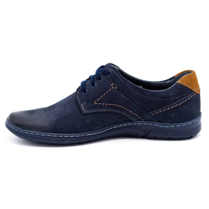 KOMODO Men's casual leather shoes 858K navy blue 1
