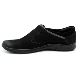 KOMODO Black men's leather slip-on shoes 860K 1 KOMODO Black men's leather slip-on shoes 860K 1