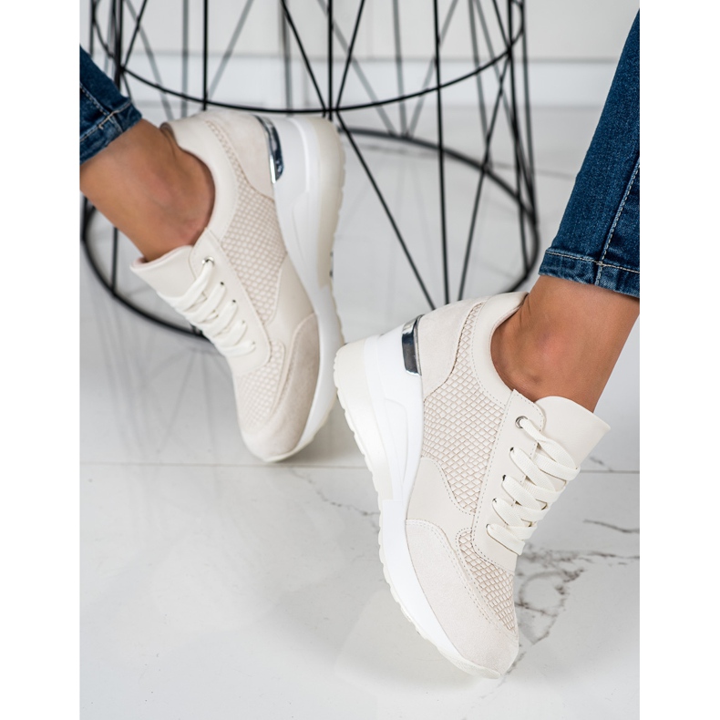 SHELOVET Light Wedge Sneakers beige 1