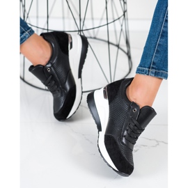SHELOVET Light Wedge Sneakers black 1