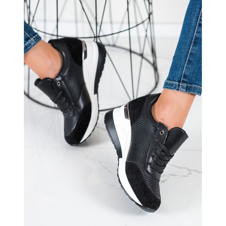 SHELOVET Light Wedge Sneakers black 1