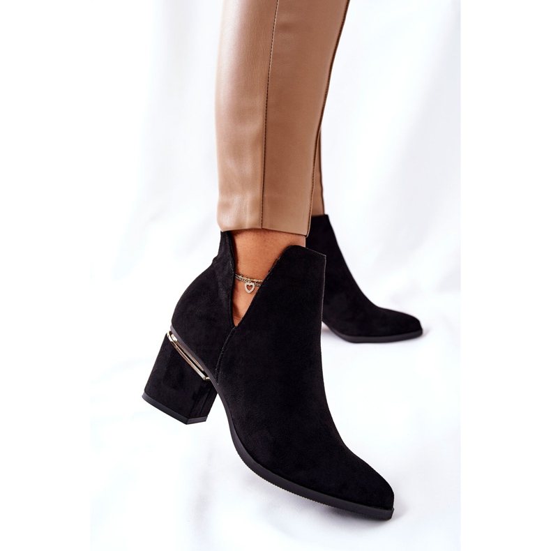 PS1 Women's Suede Boots With Cutouts Black Noel 2