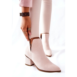 PS1 Women's Suede Boots With Cutouts Beige Noel 2