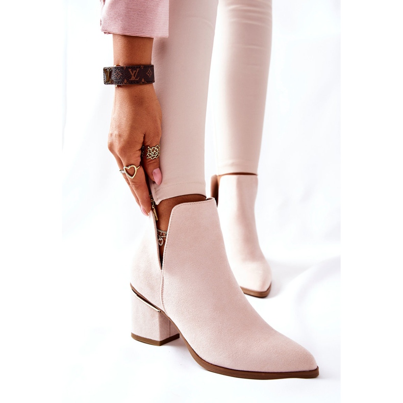 PS1 Women's Suede Boots With Cutouts Beige Noel 2