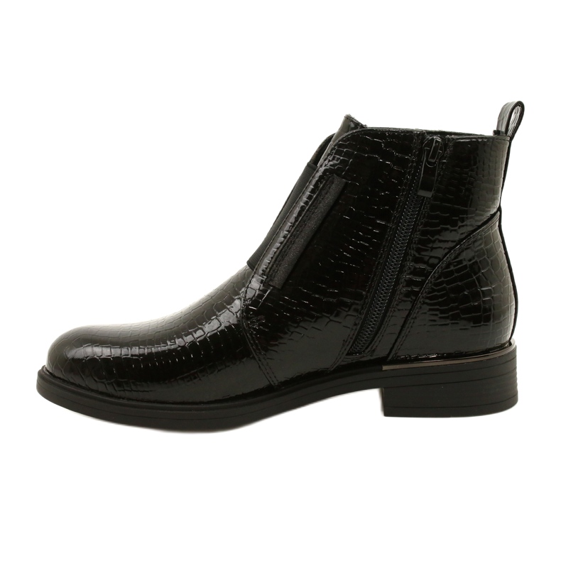 Patent ankle boots with animal pattern Sergio Leone BT400 Black 4