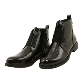 Patent ankle boots with animal pattern Sergio Leone BT400 Black 5