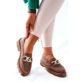 Nicole Women's Loafers Leather Brown Sthonto 1