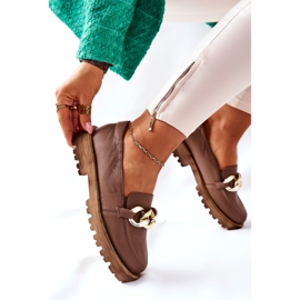 Nicole Women's Loafers Leather Brown Sthonto 2
