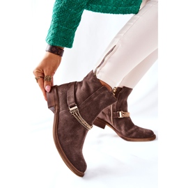 Women's Leather Boots Nicole Brown Dome 1