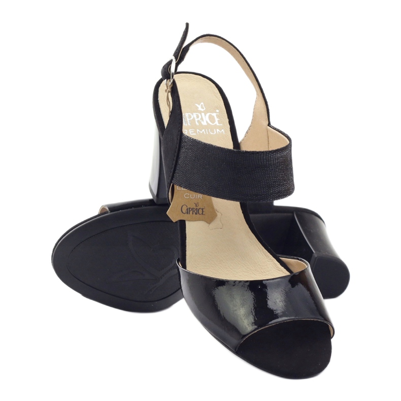 Caprice patent sandals women's shoes 28307 black 3 Caprice patent sandals women's shoes 28307 black 3
