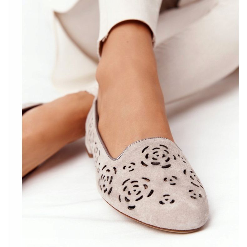 Openwork Loafers Sergio Leone BL627 Cappuccino grey 1