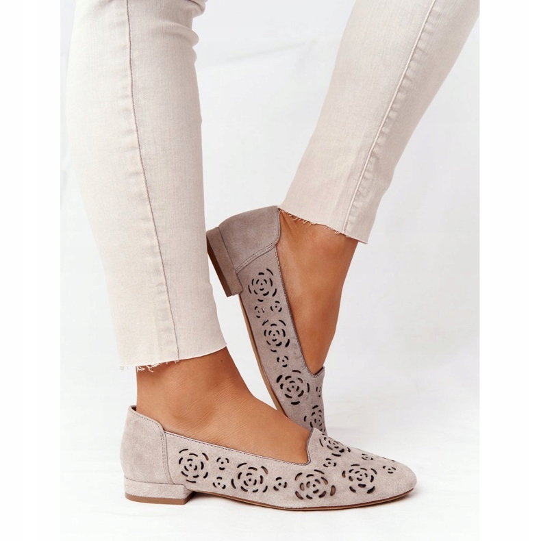 Openwork Loafers Sergio Leone BL627 Cappuccino grey 2