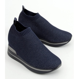 Navy blue sports shoes on a wedge RQ316 Blue 1 Navy blue sports shoes on a wedge RQ316 Blue 1