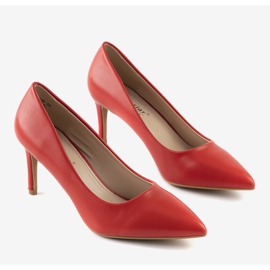 Red classic pumps on an Isla stiletto heel 1