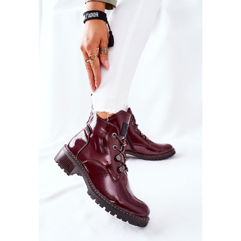 Vinceza Lacquered Maroon Cloghan Warm Boots claret 2