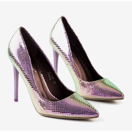 Audrey's purple iridescent high heels 1