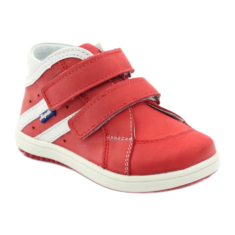 Hugotti leather shoes with red Velcro 1