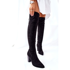 Vinceza Women's Boots On Heel Suede Black Monleek 1