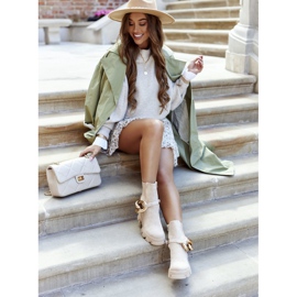 PS1 Women's Warm Booties Jodhpur boots Beige Rock My Life 2