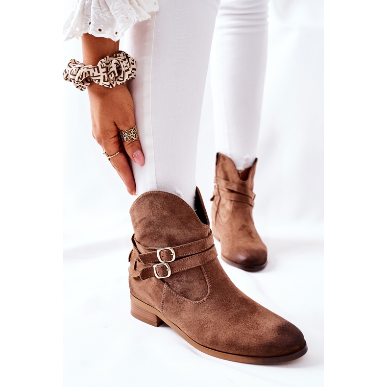 Vinceza Women's Suede Warm Boots Beige Castlerock brown 1