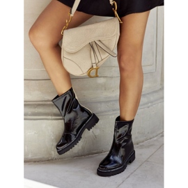S.Barski Women's Warm Black Lacquered Boots Merellien 1
