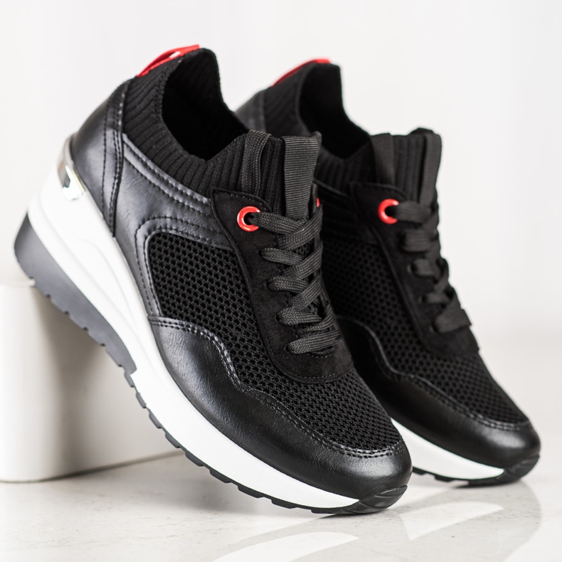 SHELOVET Slip-on Sneakers With Mesh black 2