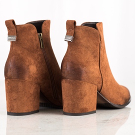 Suede high-heeled boots from VINCEZA brown 5