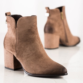 Suede high-heeled boots from VINCEZA beige brown 1 Suede high-heeled boots from VINCEZA beige brown 1