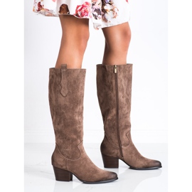 Comfortable VINCEZA suede boots brown 2