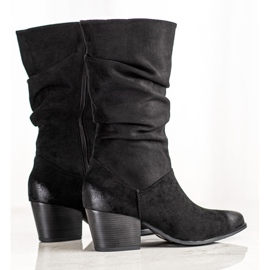 Boots with a pleated VINCEZA upper black 1