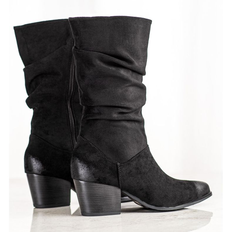 Boots with a pleated VINCEZA upper black 1