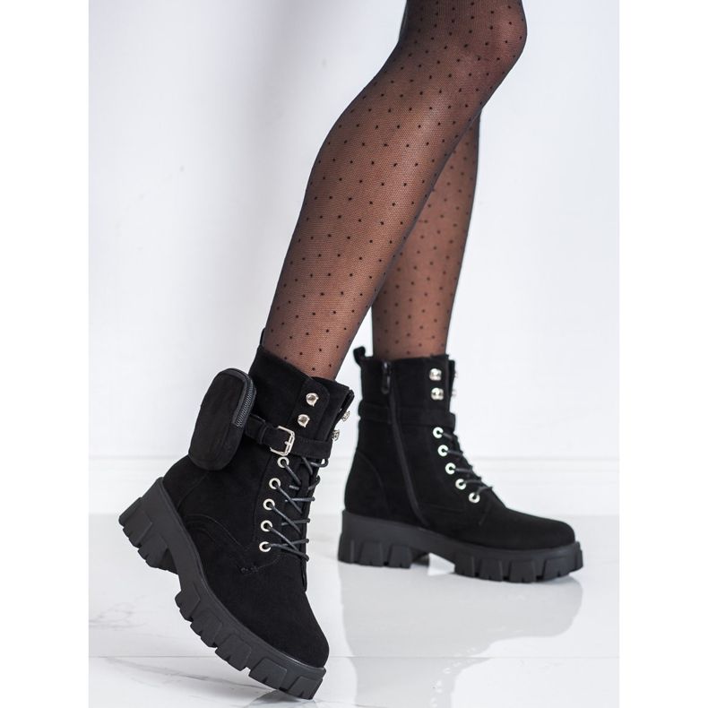 Suede Workers with VINCEZA pocket black 1