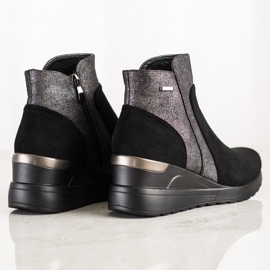 Fashionable boots on the VINCEZA wedge black silver grey 4