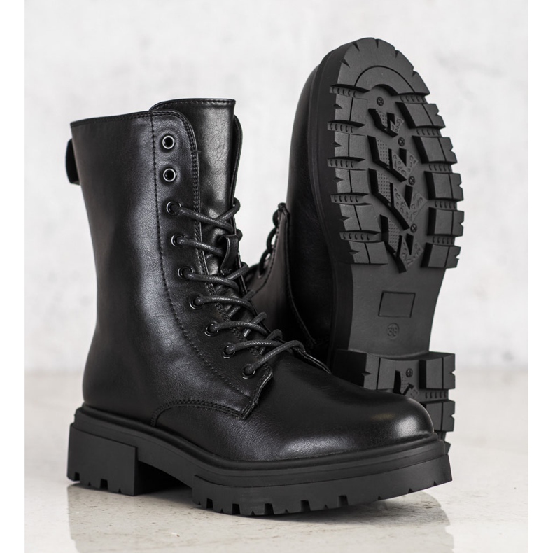 Evento Warm boots with eco leather black 1