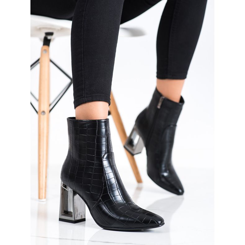 S. BARSKI Boots With Decorative Heel S.BARSKI black 2