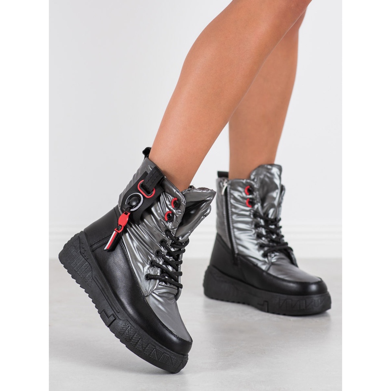 Seastar Warm Snow Boots On The Platform black silver grey 1