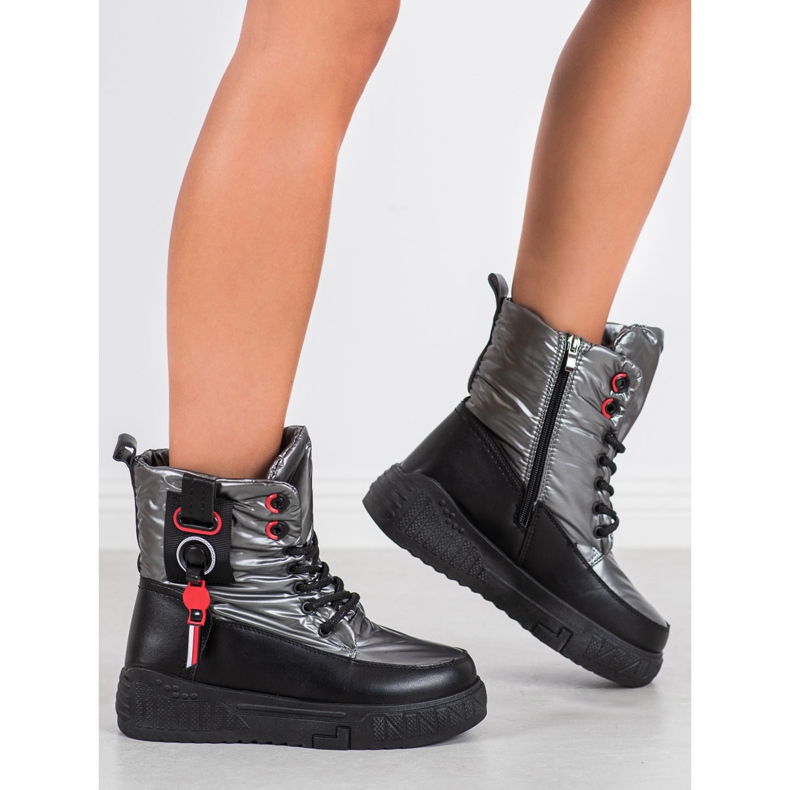 Seastar Warm Snow Boots On The Platform black silver grey 2