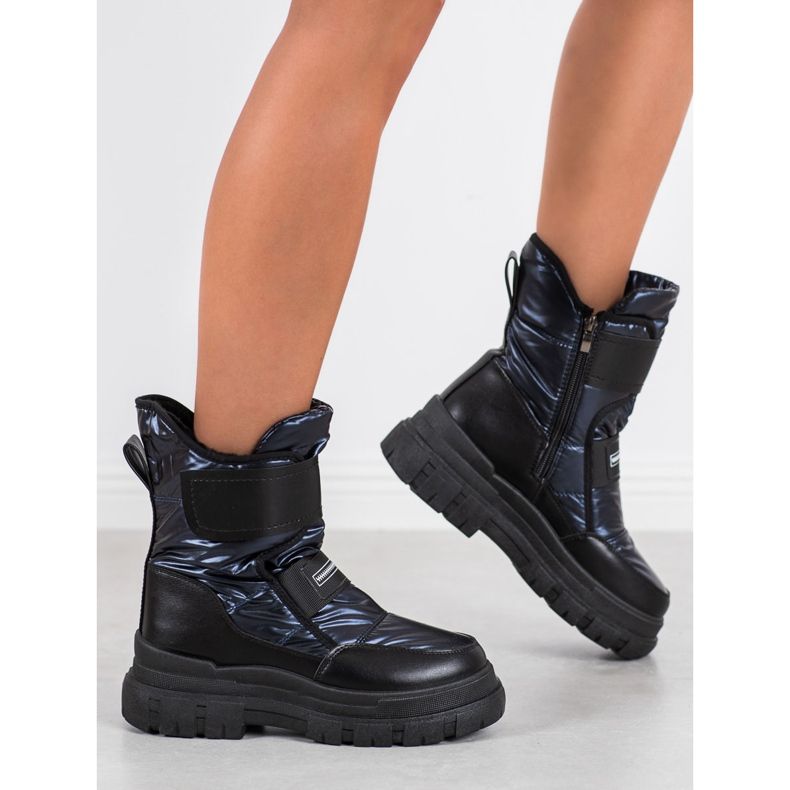 Seastar Velcro snow boots black blue 1