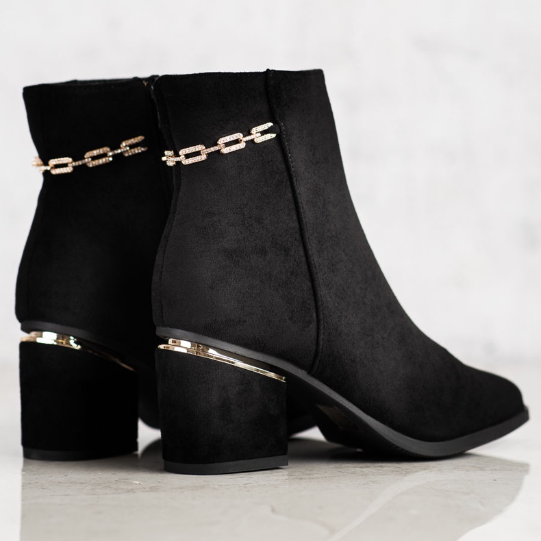 Seastar Suede Booties With A Chain black 1