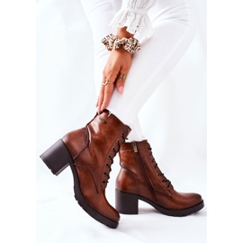 Vinceza Warm Women's Boots On Heel Camel Dunaff brown 1