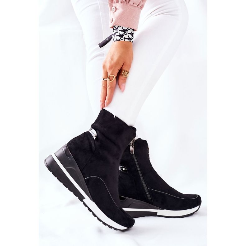 Vinceza Women's boots on a wedge Black Glenvar 1