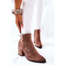 Vinceza Women's Boots On Heel Suede Beige Carrick 1
