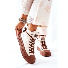Women's High insulated Sneakers GOE II2N4034 White brown 1 Women's High insulated Sneakers GOE II2N4034 White brown 1