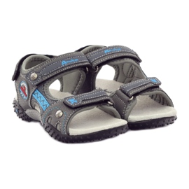 American Club Velcro sandals with an American 1618 gray leather insert grey blue 4 American Club Velcro sandals with an American 1618 gray leather insert grey blue 4