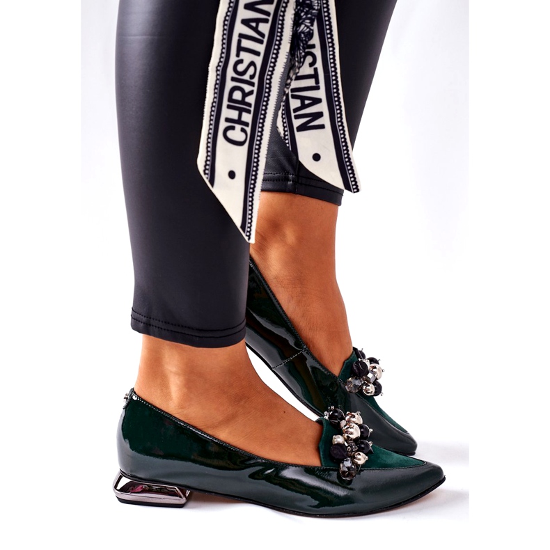 Women's Ballerinas Laura Messi Leather Green 2157 2