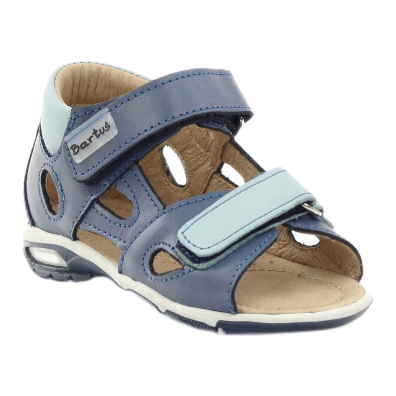 Bartuś leather sandals blue 1