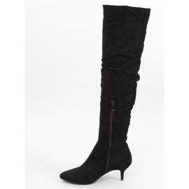 Black boots on a low heel 7004 Black 1