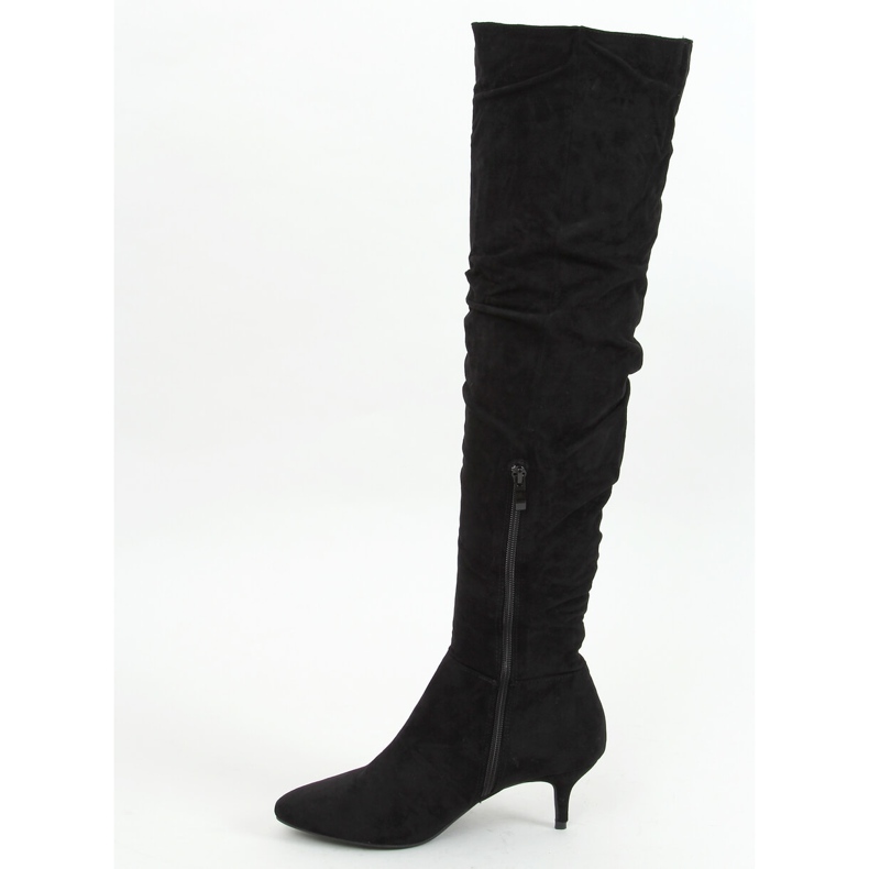 Black boots on a low heel 7004 Black 1