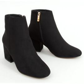 Black suede low-heeled boots 9K6049-1 Black 1