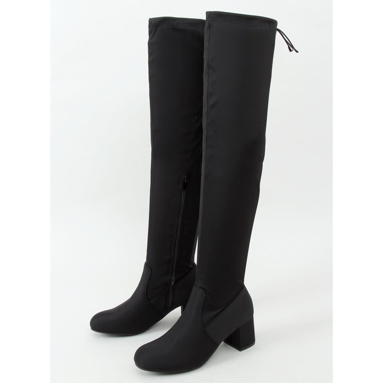 Over-the-knee boots with a flexible upper black RF297-1 Black 1